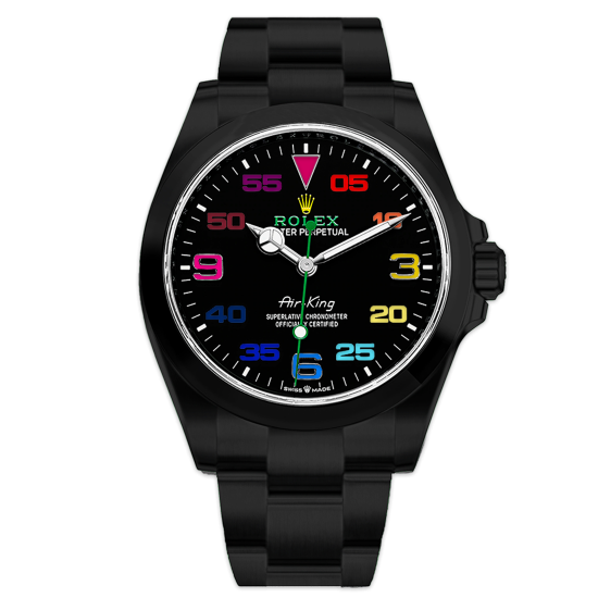 Rolex Air-King Rainbow - Limited Edition /35 Black Venom Dlc - Pvd