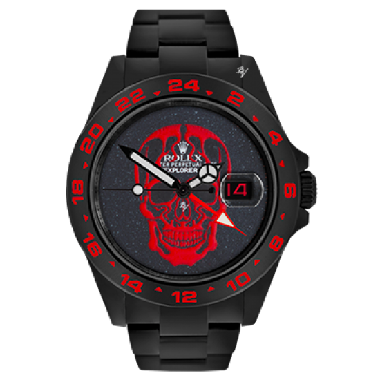 Rolex Explorer II RED Skull - Limited Edition/10 Black Venom Dlc - Pvd